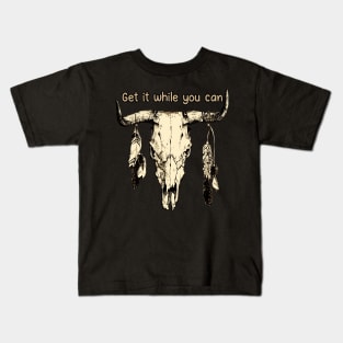 Get It While You Can Love Music Bull-Skull Kids T-Shirt